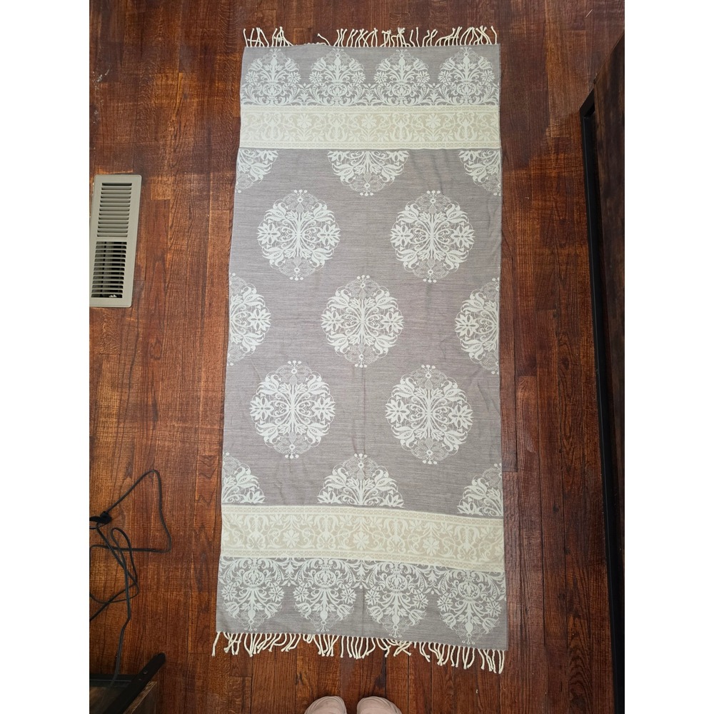 Cecchi e Cecchi Italy Wool
2 sided Baroque Pastel Luxury Throw Shawl Scarf - Picture 8 of 8